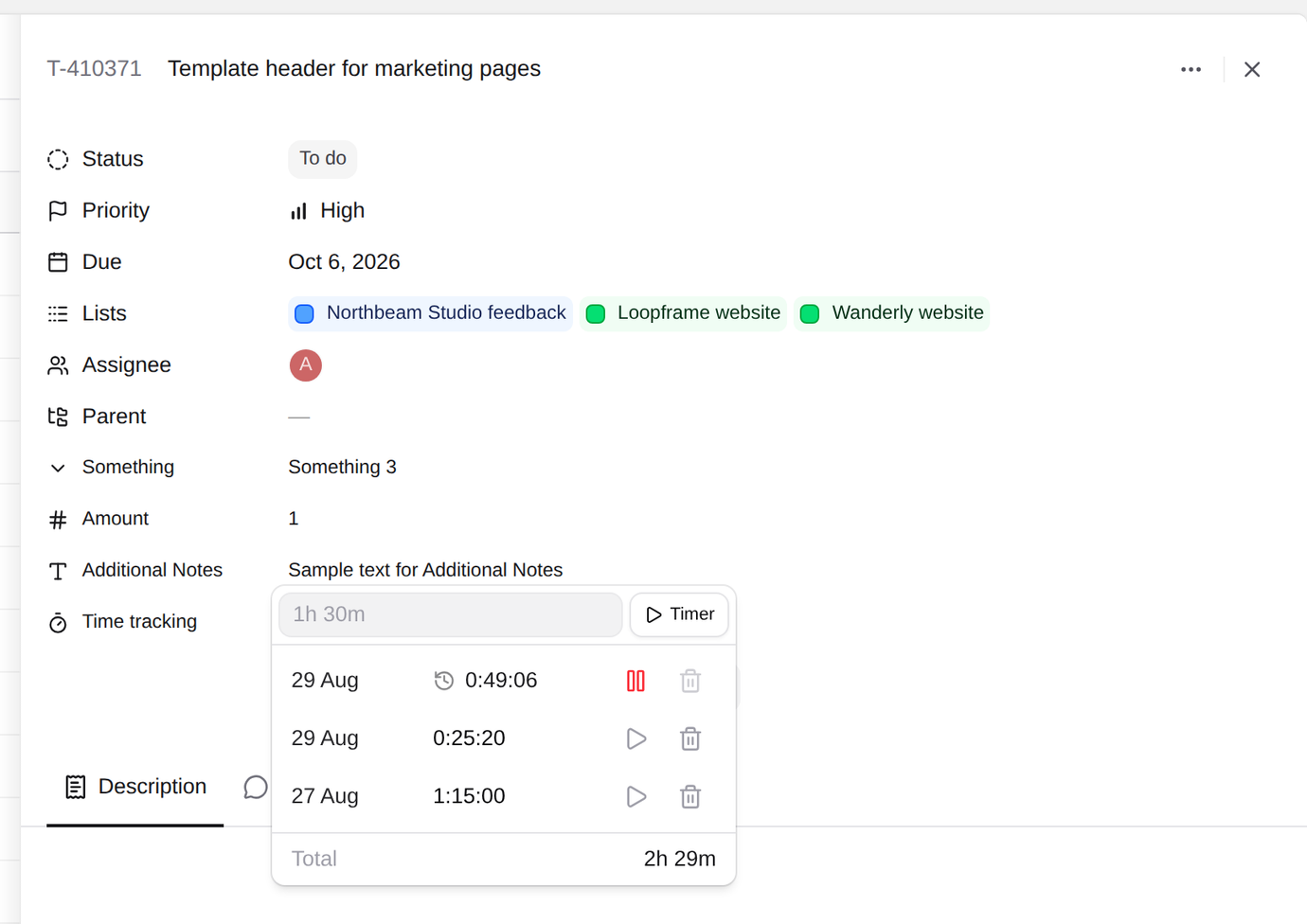 Timer in sidebar