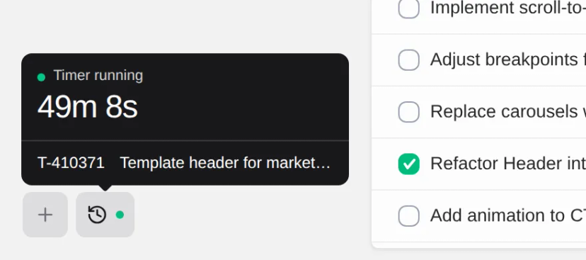 Timer in sidebar