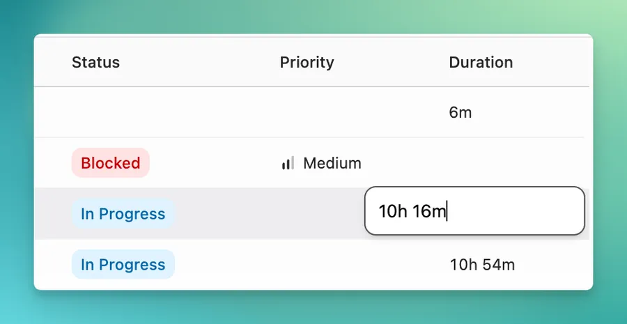 Duration field accepting multiple formats